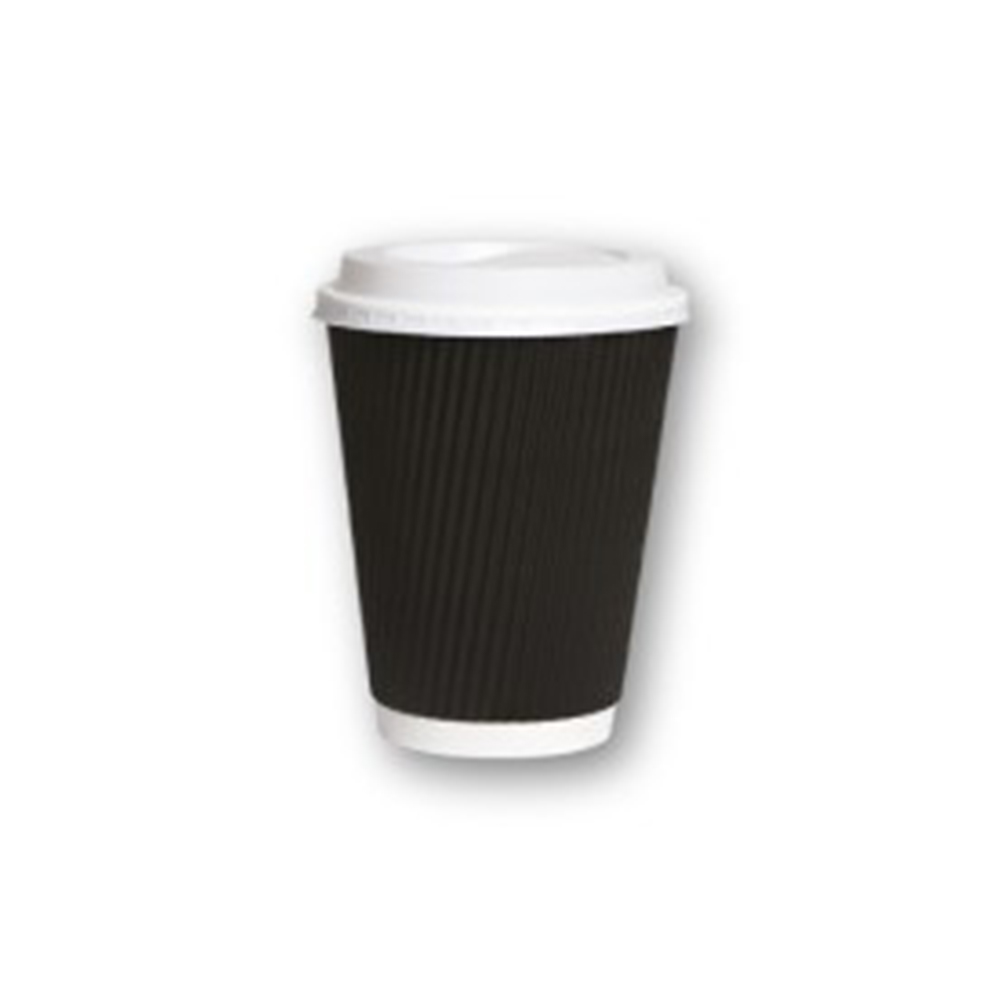 PAPER CUP RIPPLE WALL BLACK 
